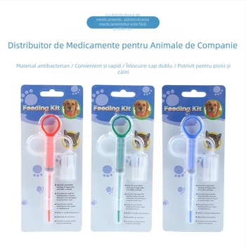 Hrănitoare modernizată pentru animale de companie, en-gros, pentru câini și pisici, tip push, umedă și uscată, cu dublă funcție, cu cap dublu