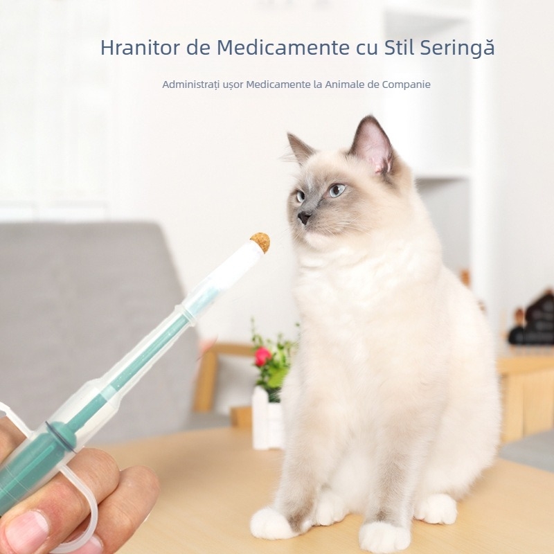 Hrănitoare modernizată pentru animale de companie, en-gros, pentru câini și pisici, tip push, umedă și uscată, cu dublă funcție, cu cap dublu