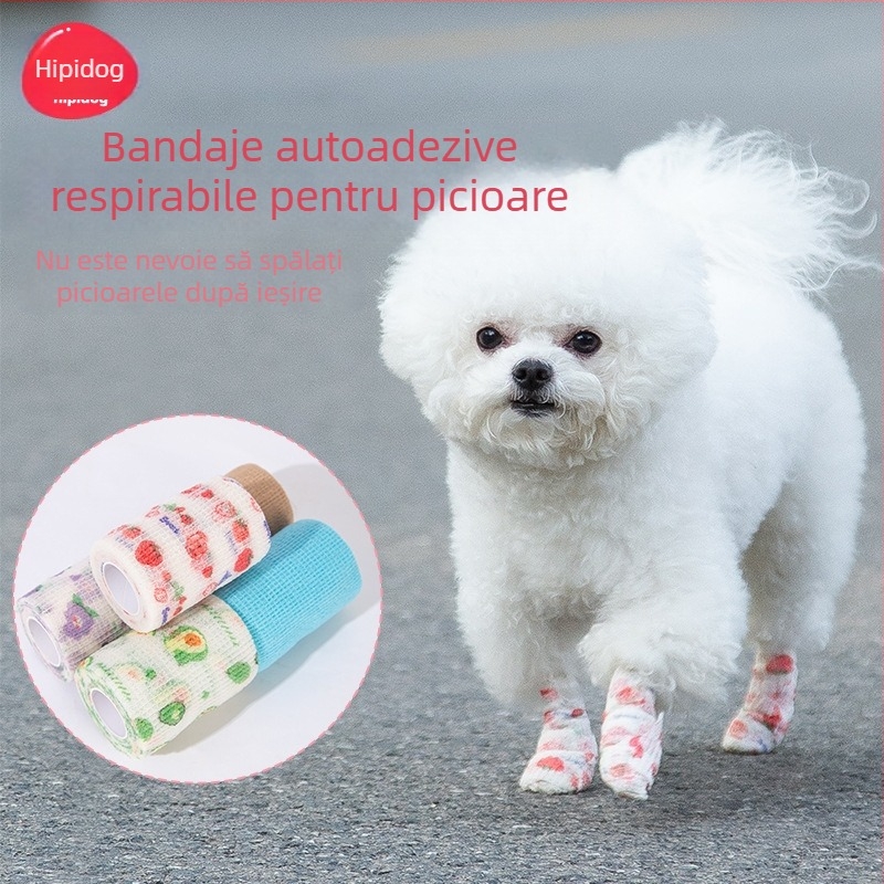Câine de unică folosință picior acoperire câini mici animale de companie pantofi ursuleți de pluș nu poate cădea de pe picior bandaj anti-murdar picior cârpă