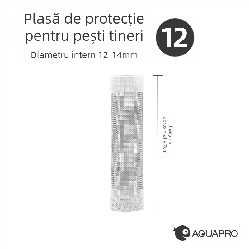 Filtru de pește Enchant, manșon de protecție pentru admisia apei din oțel inoxidabil, manșon de bumbac, plasă de protecție pentru creveți juvenili, capac anti-aspirație pentru pești juvenili