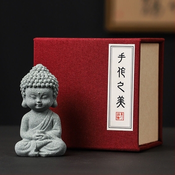 Stil național gresie verde peisaj statuie Buddha Buddha ceai animale de companie mici ornamente bonsai acvariu peisaj decorare artizanală cadou