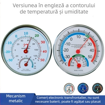 Termometru cu indicator și higrometru Termometru transfrontalier Versiune engleză Limbă străină Comerț exterior Uz casnic Fahrenheit Termometru uscat și umed