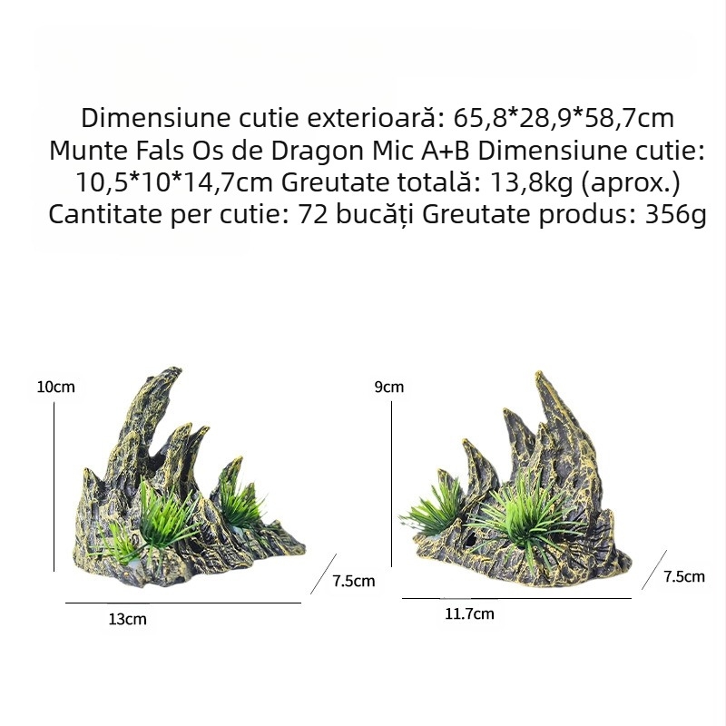 Ornamente decorative peisagistice populare pentru acvarii, pietre ciudate, stânci, plante acvatice, rășină de munte cu os de dragon, peisaj simulat de canion cu piatră de dragon verde