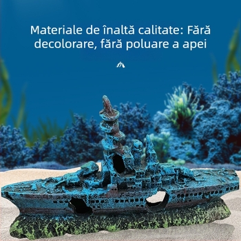 Acvariu rezervor de pește apă paie rezervor peisaj stâncărie decorare naufragiu tun aeronave navă de luptă submarin adăpost casă