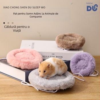 Tampon de bumbac pentru hamster, tampon rotund de catifea pentru iepure, tampon cald pentru cuib de bumbac pentru veveriță de iarnă, șobolan cu flori, ursuleț auriu, tampon de cuib de hamster