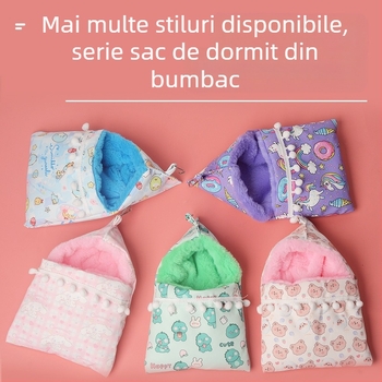 Sac de dormit cu pelerină din imitație de blană de iepure, cuib de dormit îngroșat, cuib de dormit Golden Bear, cuib de dormit pentru veveriță, provizii calde de iarnă