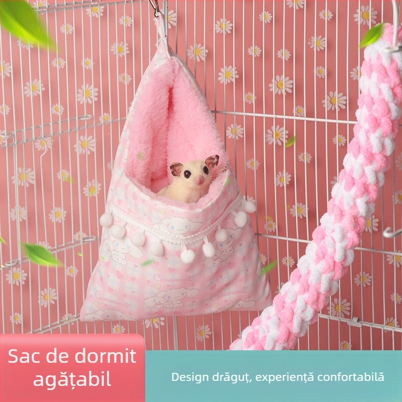 Sac de dormit cu pelerină din imitație de blană de iepure, cuib de dormit îngroșat, cuib de dormit Golden Bear, cuib de dormit pentru veveriță, provizii calde de iarnă