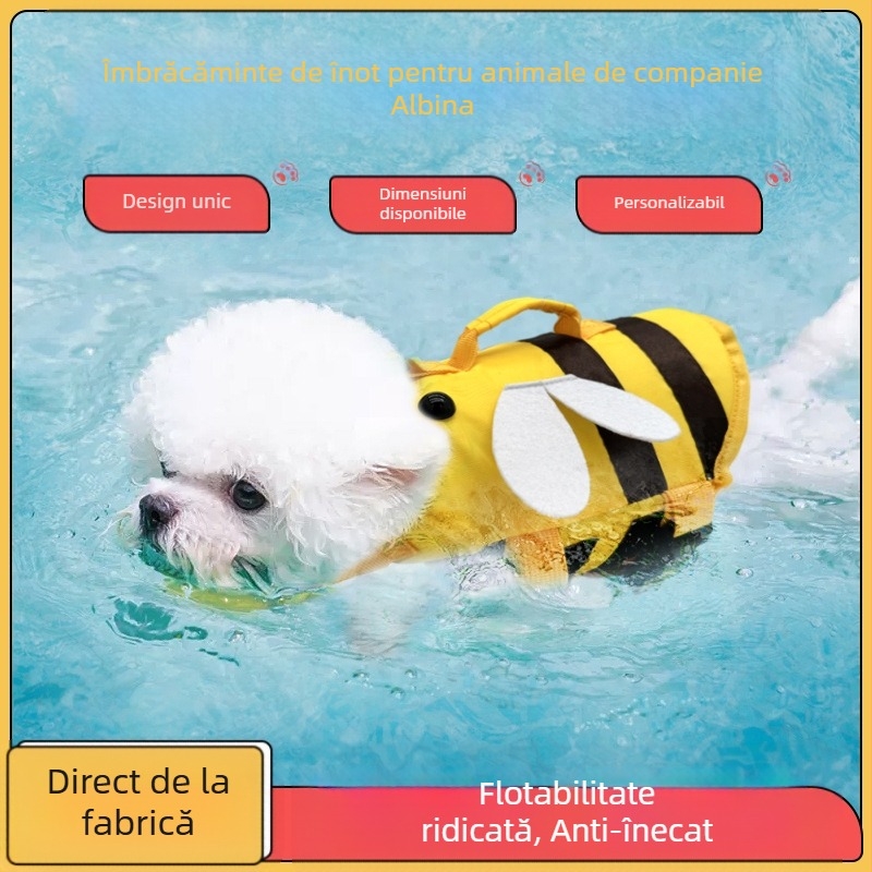 Veste de salvare de vară pentru animale de companie, costum de baie reglabil pentru câini mici și mijlocii, Teddy Bichon, pentru animale de companie