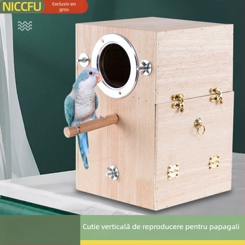 Cuib de pasăre vertical NC, piele de tigru, cuib cald Xuanfeng, cuib de pasăre din lemn pentru reproducere, cuib de pasăre mic, casă de păsări de dimensiuni mari și medii