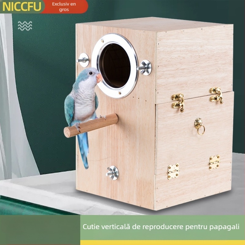 Cuib de pasăre vertical NC, piele de tigru, cuib cald Xuanfeng, cuib de pasăre din lemn pentru reproducere, cuib de pasăre mic, casă de păsări de dimensiuni mari și medii