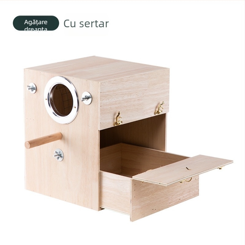 Cuib de pasăre vertical NC, piele de tigru, cuib cald Xuanfeng, cuib de pasăre din lemn pentru reproducere, cuib de pasăre mic, casă de păsări de dimensiuni mari și medii