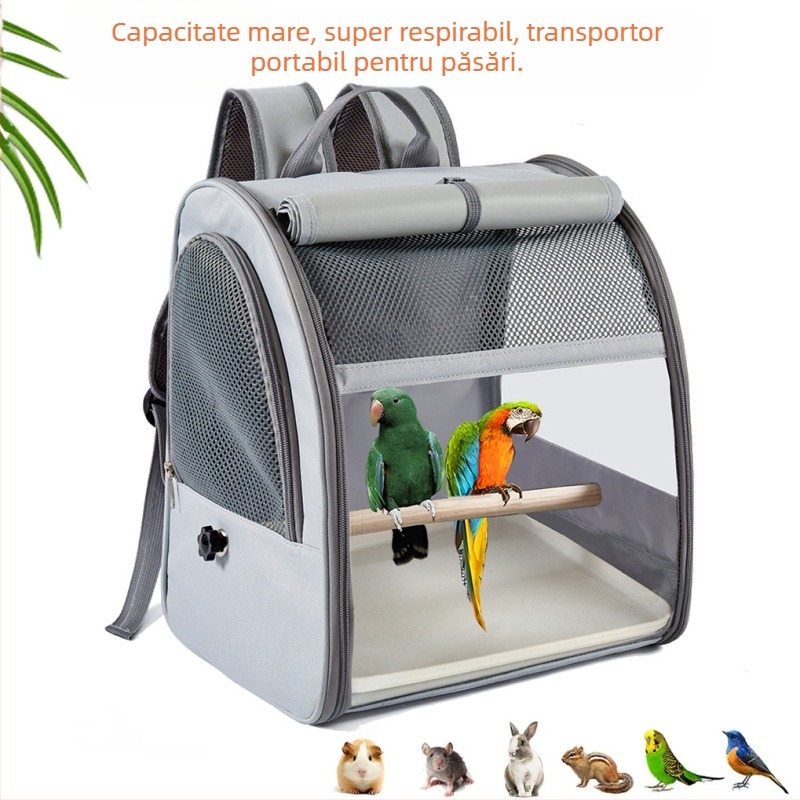 Geantă portabilă pentru păsări, geantă mică pentru animale de companie, rucsac Bago, papagal, porumbel, Xuan Feng, rucsac din poliester, capacitate mare pentru exterior, pentru păsări