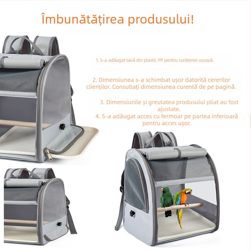 Geantă portabilă pentru păsări, geantă mică pentru animale de companie, rucsac Bago, papagal, porumbel, Xuan Feng, rucsac din poliester, capacitate mare pentru exterior, pentru păsări