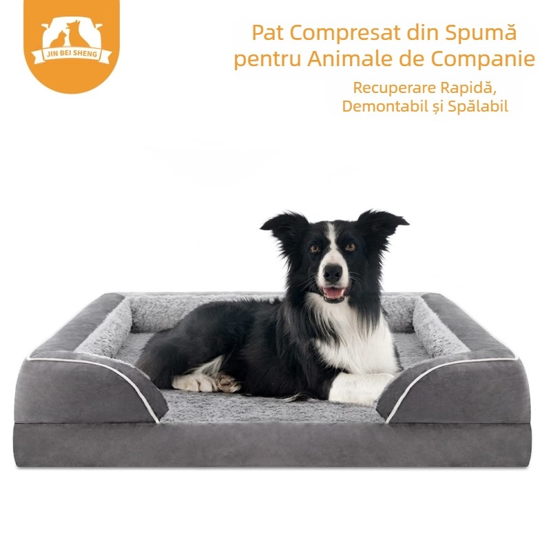 Covoraș de scaun pentru câini din burete comprimat, pentru câini mari, detașabil și lavabil, covoraș pentru animale de companie, cuib pentru câini și pisici, pat cald de iarnă pentru câini
