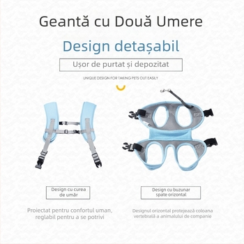 Rucsac pentru câini cu lungime reglabilă de a doua generație, geantă de vară respirabilă pentru pisici, în stoc, pentru animale de companie transfrontaliere