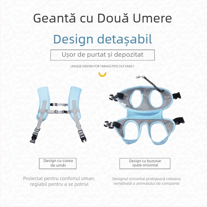Rucsac pentru câini cu lungime reglabilă de a doua generație, geantă de vară respirabilă pentru pisici, în stoc, pentru animale de companie transfrontaliere