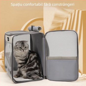 Geantă pentru pisici, geantă pentru animale de companie, rucsac portabil, respirabil, spațiu mare, rucsac pentru pisici și câini, geantă pentru animale de companie
