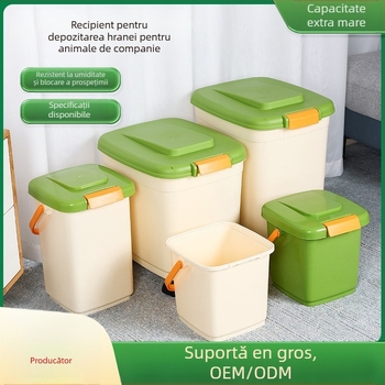 Găleată pentru depozitarea cerealelor pentru animale de companie, sigilată, rezistentă la umiditate, pentru păstrarea prospețimii, capacitate mare de 30 kg, pentru depozitarea cerealelor pentru pisici și câini, găleată rabatabilă pentru cereale pentru câin