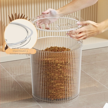 1 buc/set de depozitare a alimentelor pentru animale de companie, sigilat, rezistent la insecte, rezistent la umiditate, transparent, vizual, pentru câini, pisici, butoi, cutie de depozitare pentru hrana animalelor de companie, sigilat, cutie de depozitare