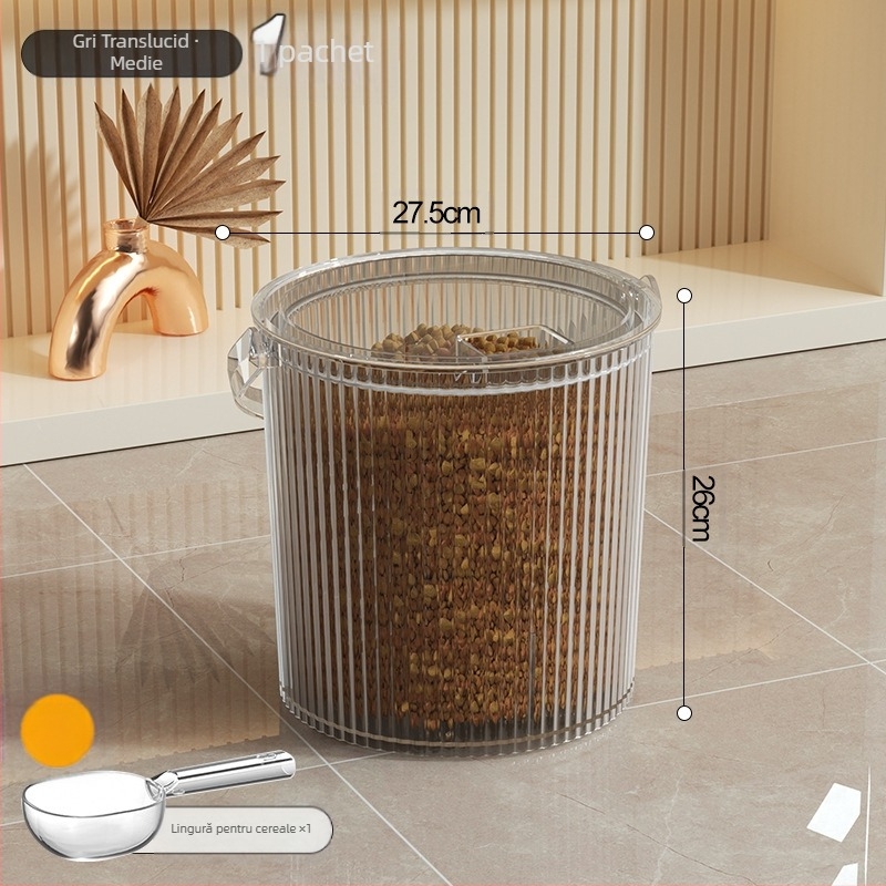 1 buc/set de depozitare a alimentelor pentru animale de companie, sigilat, rezistent la insecte, rezistent la umiditate, transparent, vizual, pentru câini, pisici, butoi, cutie de depozitare pentru hrana animalelor de companie, sigilat, cutie de depozitare