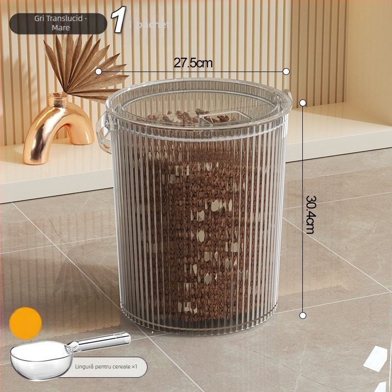 1 buc/set de depozitare a alimentelor pentru animale de companie, sigilat, rezistent la insecte, rezistent la umiditate, transparent, vizual, pentru câini, pisici, butoi, cutie de depozitare pentru hrana animalelor de companie, sigilat, cutie de depozitare