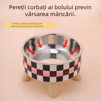 Bol înalt pentru animale de companie, detașabil și lavabil, din oțel inoxidabil, pentru câini, bol pentru pisici, bol Polo Dot, bazin pentru hrană pentru câini, bol cu apă, ustensile pentru hrană, articole pentru animale de companie