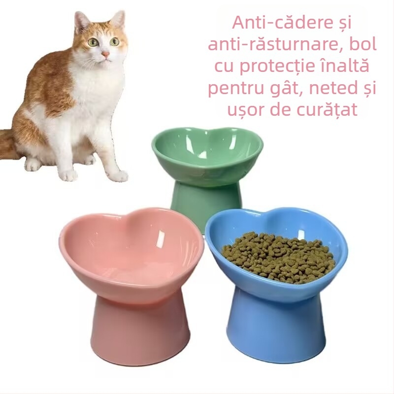Bol pentru pisici, bol pentru câini, bol pentru animale de companie, bol oblic pentru animale de companie, bol pentru apă potabilă, bol înalt, oală anti-alimentare, protecție pentru gâtul pisicii, oală pentru hrană
