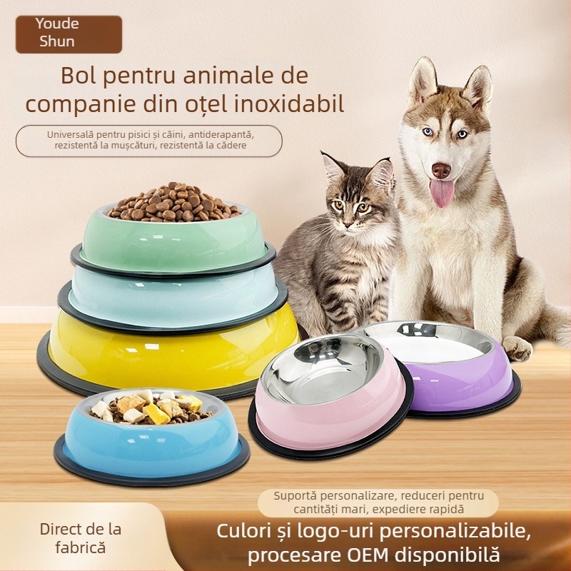 Bol nou pentru pisici de la Amazon, bol din oțel inoxidabil pentru câini, rezistent la căderi, bol rezistent la uzură, nu se răstoarnă ușor, bol pentru animale de companie, articole pentru animale de companie