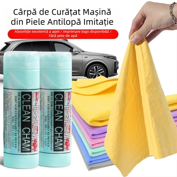 Prosop de curățare auto pentru spălarea mașinii, din PVC, piele de căprioară, uscare rapidă, absorbant, fără urme, de uz casnic, mare, prosop de curățare auto din piele de căprioară
