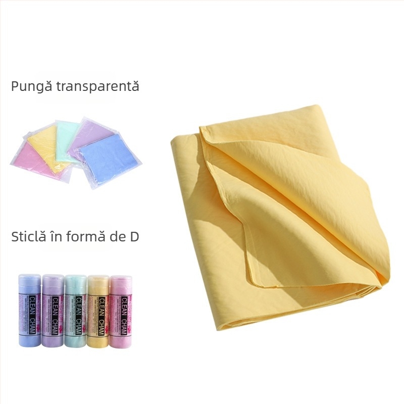 Prosop de curățare auto pentru spălarea mașinii, din PVC, piele de căprioară, uscare rapidă, absorbant, fără urme, de uz casnic, mare, prosop de curățare auto din piele de căprioară