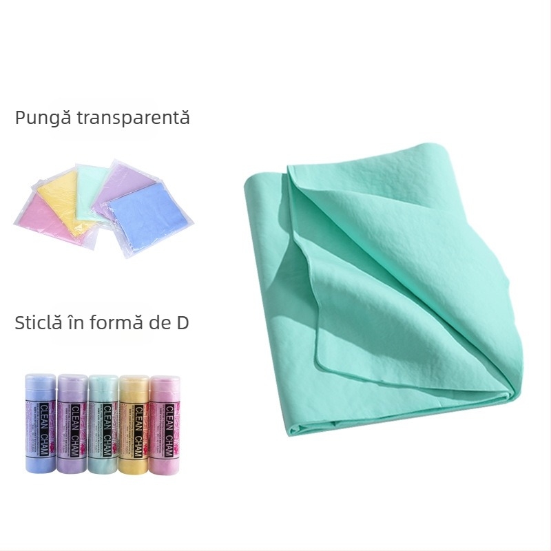 Prosop de curățare auto pentru spălarea mașinii, din PVC, piele de căprioară, uscare rapidă, absorbant, fără urme, de uz casnic, mare, prosop de curățare auto din piele de căprioară