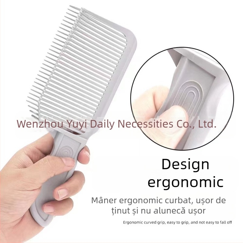 Pieptene de tuns pentru bărbați, pieptene de frizerie, dispozitiv auxiliar de tuns, pieptene plat, pieptene de păr auto-asistent