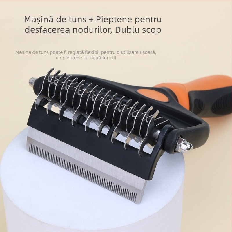 Pet Supplies Pet Multifuncțional Open-nod Pieptene Câine Pisică Cuțit Pet All-in-One Pieptene pentru a Îndepărta Părul Plutitor Pieptene