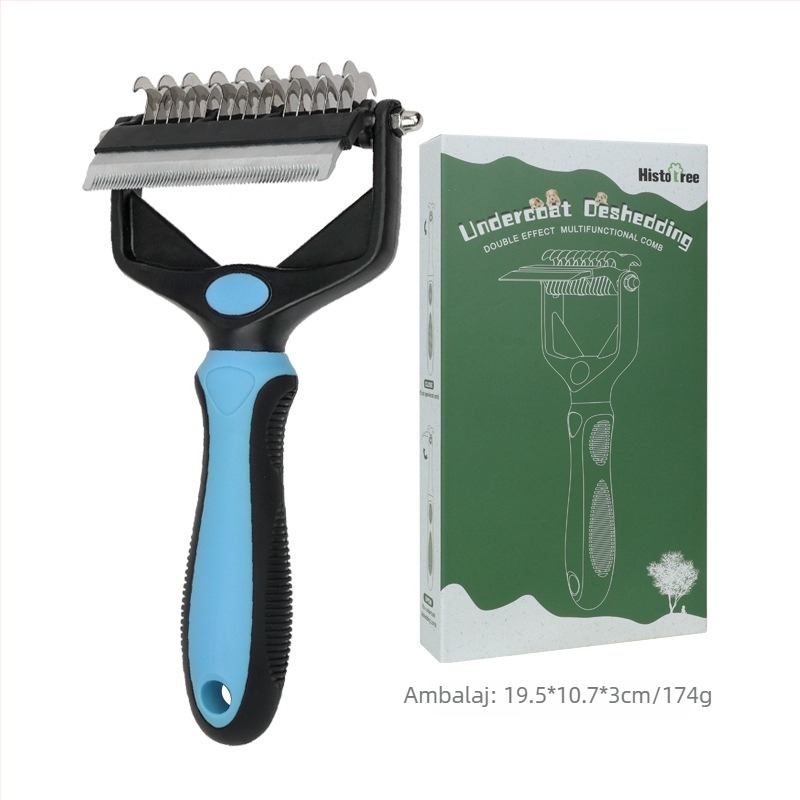 Pet Supplies Pet Multifuncțional Open-nod Pieptene Câine Pisică Cuțit Pet All-in-One Pieptene pentru a Îndepărta Părul Plutitor Pieptene