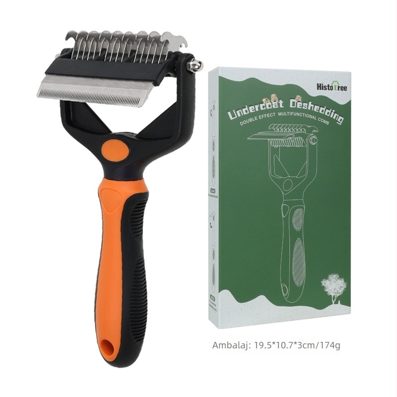 Pet Supplies Pet Multifuncțional Open-nod Pieptene Câine Pisică Cuțit Pet All-in-One Pieptene pentru a Îndepărta Părul Plutitor Pieptene