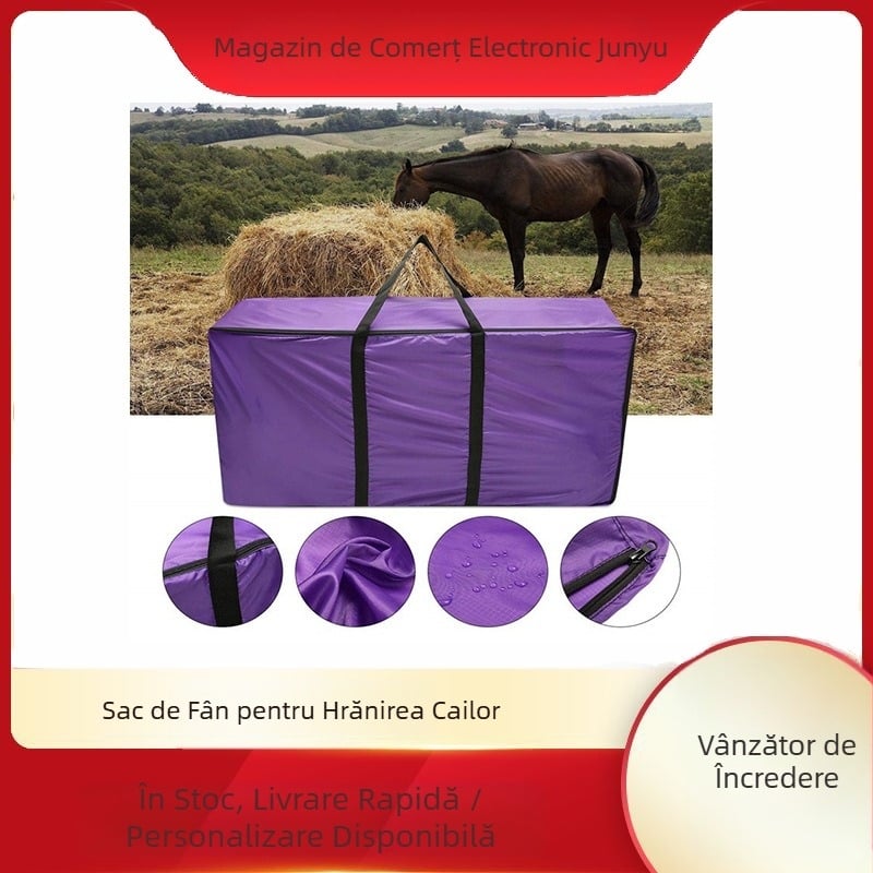 Sac de depozitare cu paie uscate și fân, sac de hrănire a cailor, sac de fân, geantă de mână, sac de depozitare pentru hrănirea animalelor