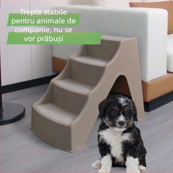 Scară de cățărat pentru animale de companie transfrontalieră, scară pentru câini, trepte din plastic, pat antiderapant, scară pentru câini, pisică, câini, scară pliabilă pentru mașini