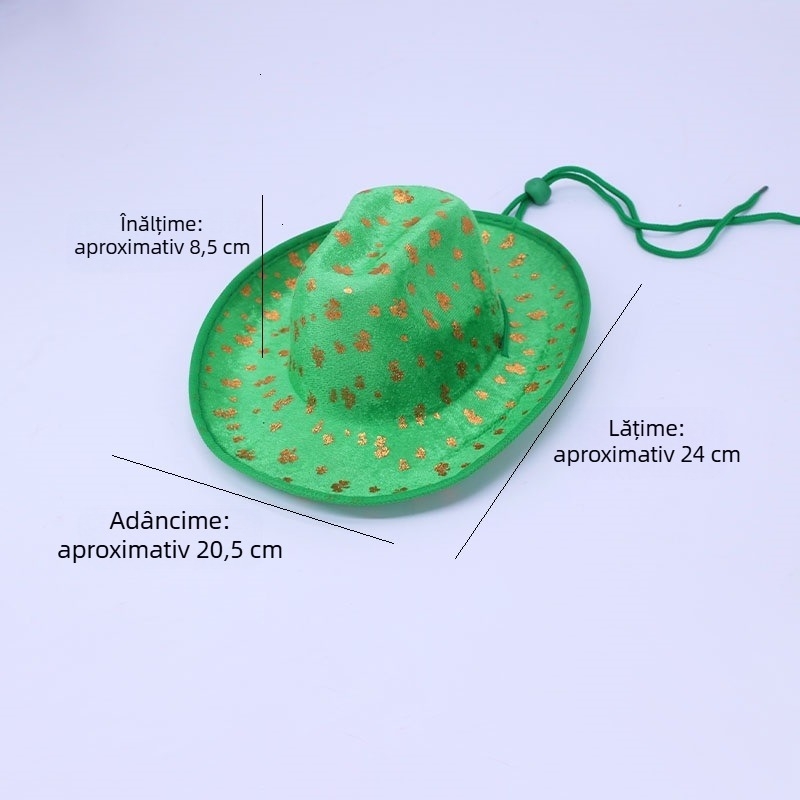 Xinye Festivalul Irlandez Transfrontalier Pet Dress Up Hat Pisică și Câine Pălărie Clover Pet Tutu Fustă Pălărie Cowboy
