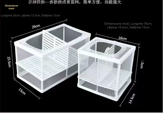 Acvariu de apă pentru incubație, plasă de izolare, cutie de izolare pentru pești mici, cu fraier, pentru acvariu, pentru reproducere