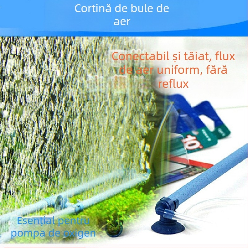 Benzi cu bule pentru acvariu, fabrică, bandă cu oxigen crescut, piatră împrăștiată, pompă de oxigen, cap de nisip cu bule, piatră