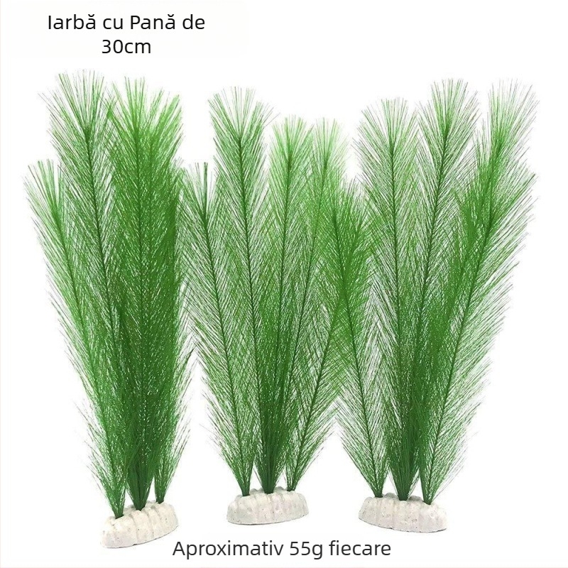 Ornamente de acvariu, pește rezervor, peisaj, decorare, simulare, iarbă de apă, cățărare, simulare pentru animale de companie, plantă din plastic, iarbă, coadă de pui, iarbă, pene, iarbă