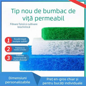 Filtru pentru iaz cu pești, ratan, bumbac albastru, pâslă biochimică, bumbac biochimic, rezervor de pești pentru acvariu, material filtrant pentru bacterii pentru iaz