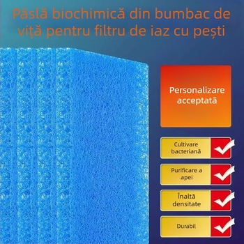Filtru pentru iaz cu pești, ratan, bumbac albastru, pâslă biochimică, bumbac biochimic, rezervor de pești pentru acvariu, material filtrant pentru bacterii pentru iaz