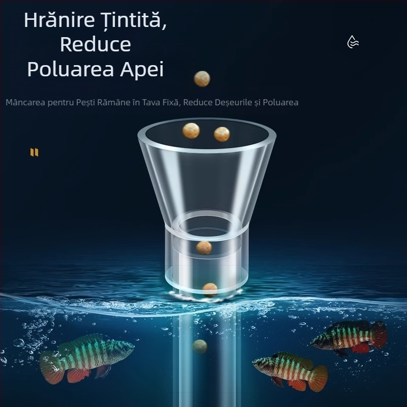 Hrană pentru pești, alimentator pentru acvariu, acril, tub de hrănire cu punct fix mic, dispozitiv de hrănire anti-drift, scufundare, tub de hrănire pentru acvariu