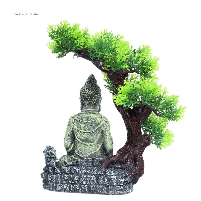 Acvariu rășină artificială ornamente decorative de amenajare a teritoriului rezervor de pește statuie antică Buddha stâncărie piatră statuie peisaj micro-peisaj rezervor de pește amenajare a teritoriului