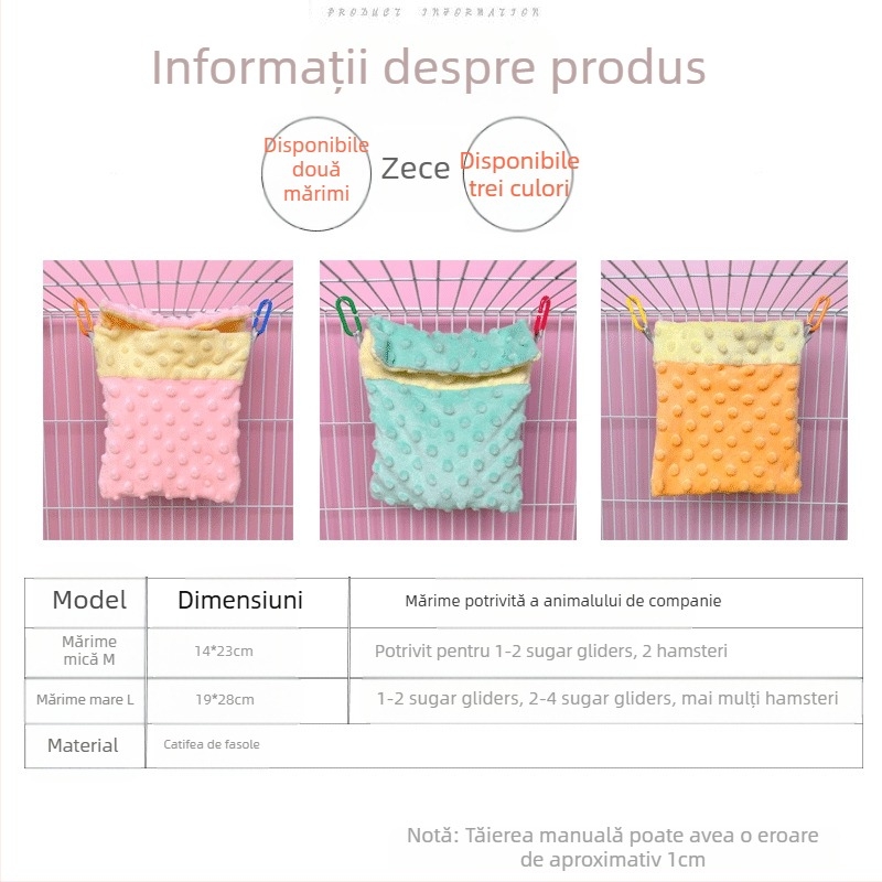 Vară subțire sac de dormit hamster floare ramură șoarece bumbac cuib agățat cuib arici miere Kanga nevăstuică cald cuib provizii
