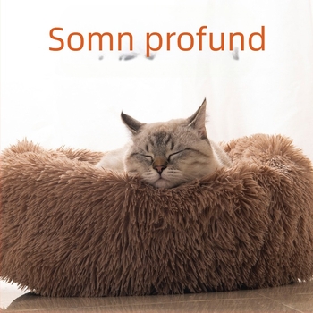 Plasă lungă de pluș, rotundă roșie, pentru pisici, cușcă pentru câini, pentru toamnă și iarnă, saltea caldă, Teddy Corgi, pat pentru câini, articole pentru animale de companie, en-gros