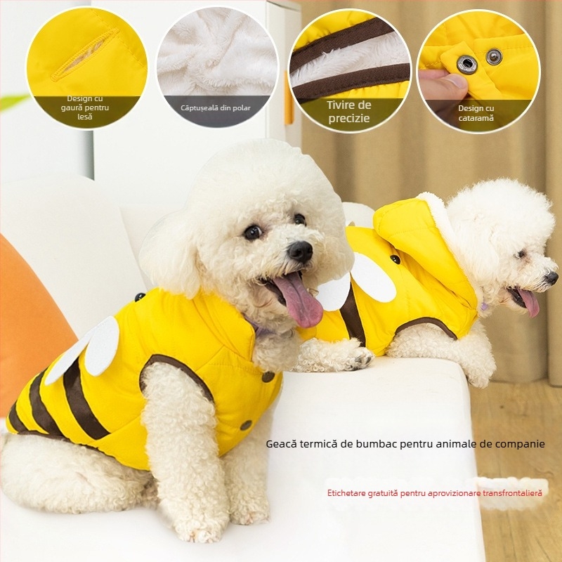 Haine pentru câini transfrontaliere, haine de bumbac pentru toamnă și iarnă, veste integrate pentru piept și spate, veste, câini de talie mică, haine pentru animale de companie Corgi Bee