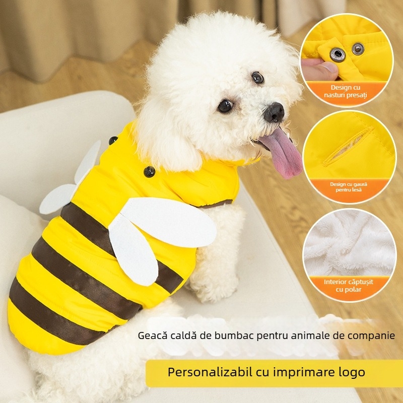 Haine pentru câini transfrontaliere, haine de bumbac pentru toamnă și iarnă, veste integrate pentru piept și spate, veste, câini de talie mică, haine pentru animale de companie Corgi Bee