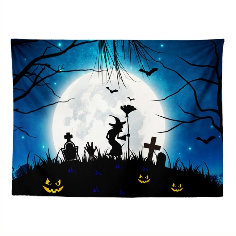 Tapiserie transfrontalieră de Halloween cu dovleac Grim Reaper, serie, fundal, pânză, pictură murală, tapiserie agățată, pânză, pictură, prosop de plajă, față de masă, ilustrație